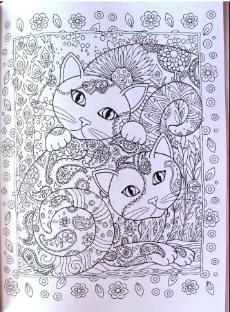 Advanced cat coloring book for adults