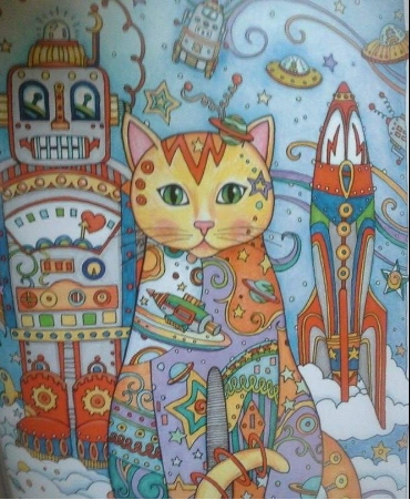 Adult coloring cat pages by Creative Haven