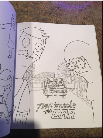 Tina Wrecks the Car - Bob's Burgers Coloring Page