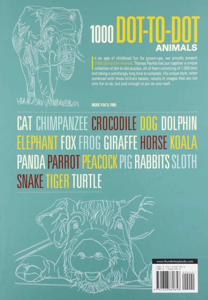 Animals adult Dot to Dot and coloring book