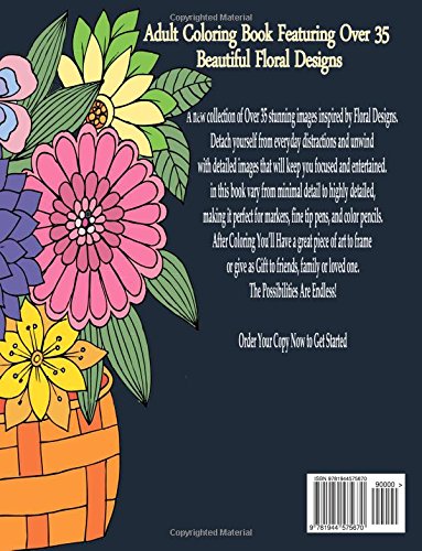 Floral designs coloring book for adults