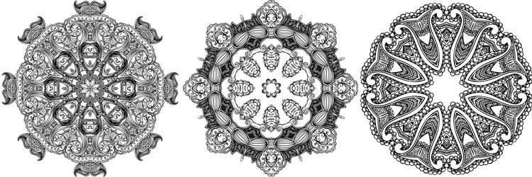 Mandala coloring book for relaxation and de-stressing